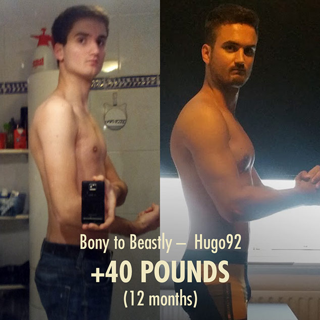 Hugo muscle building 40 pounds 1 year transformation after Bony To hugo-muscle-building-40-pounds-1-year-transformation-after-bony-to